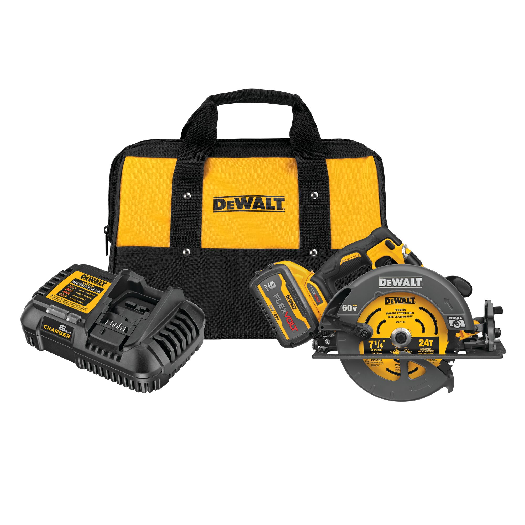 FLEXVOLT® 60V MAX* Brushless 7-1/4 in. Cordless Circular Saw with Brake Kit