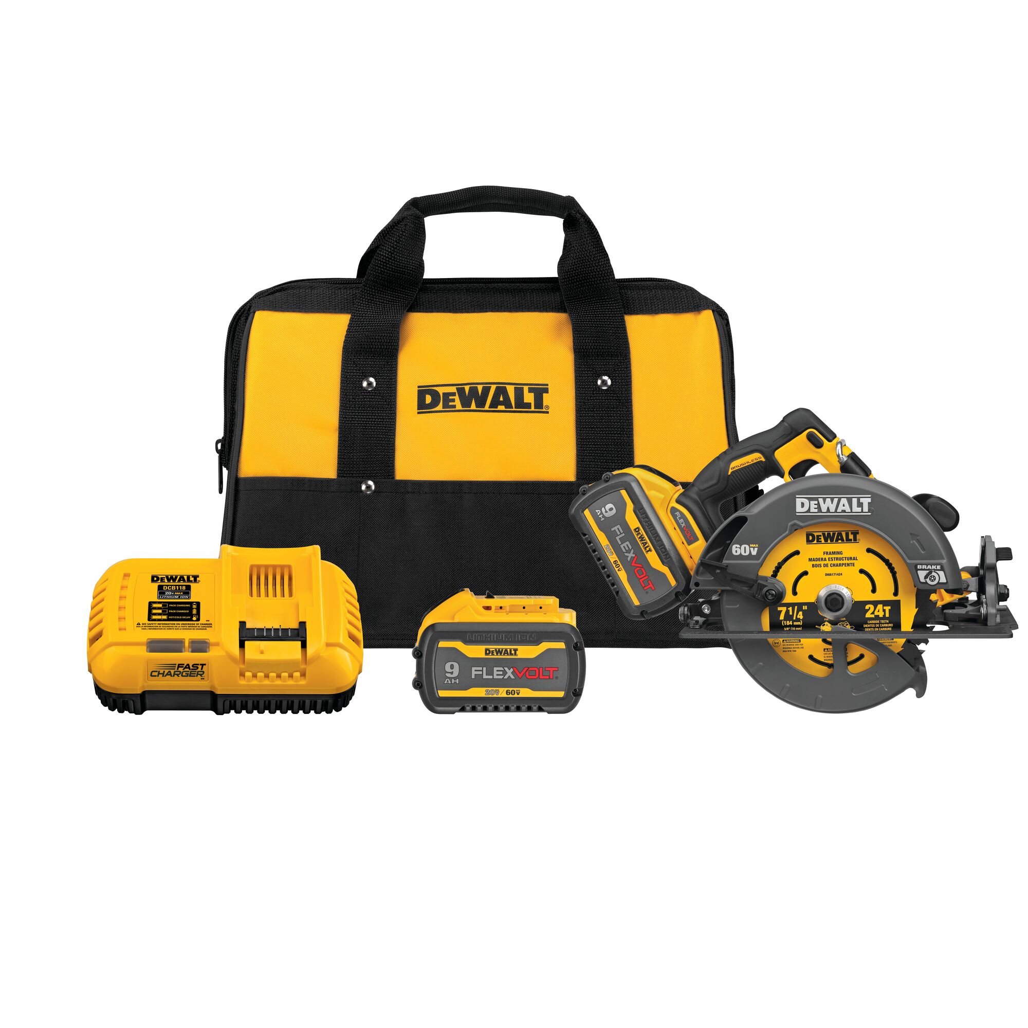 FLEXVOLT® 60V MAX* Brushless 7-1/4 in. Cordless Circular Saw with Brake Kit