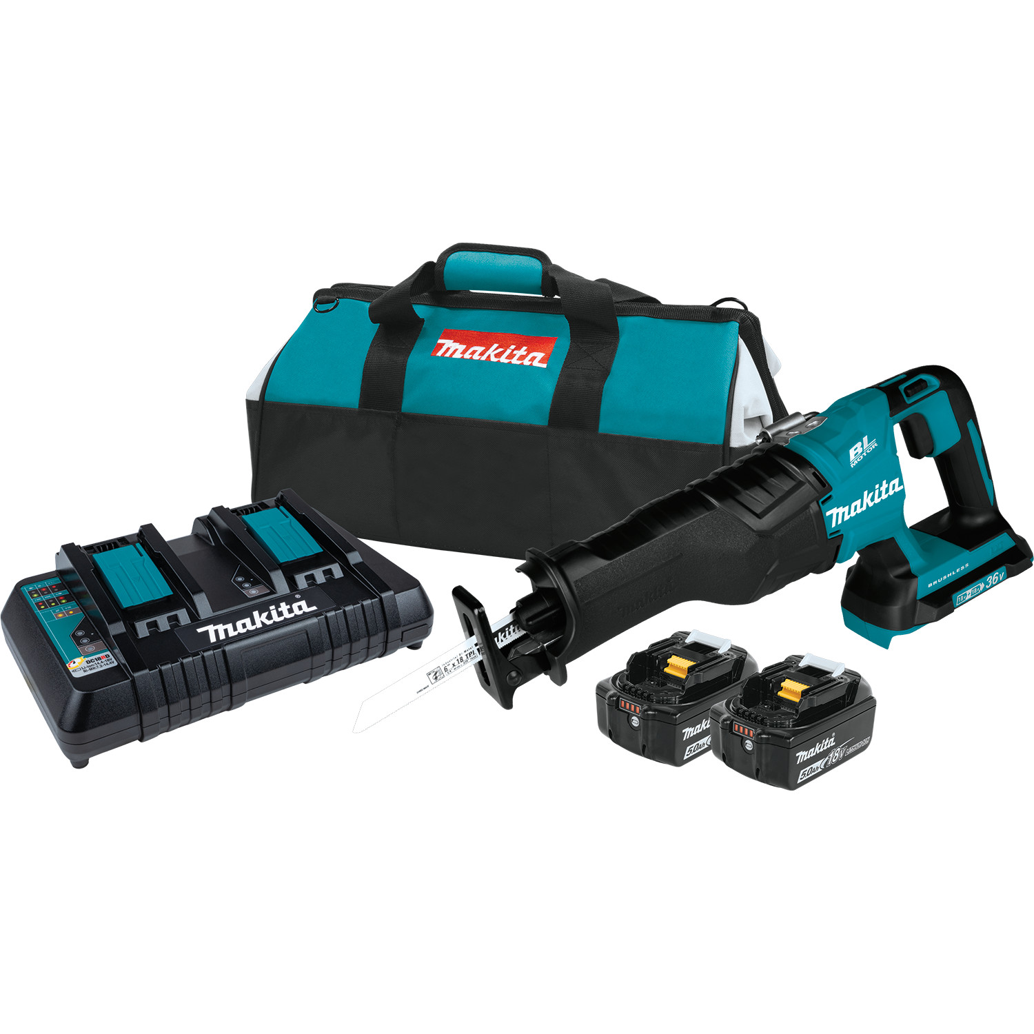 36V (18V X2) LXT® Brushless Recipro Saw Kit (5.0Ah)